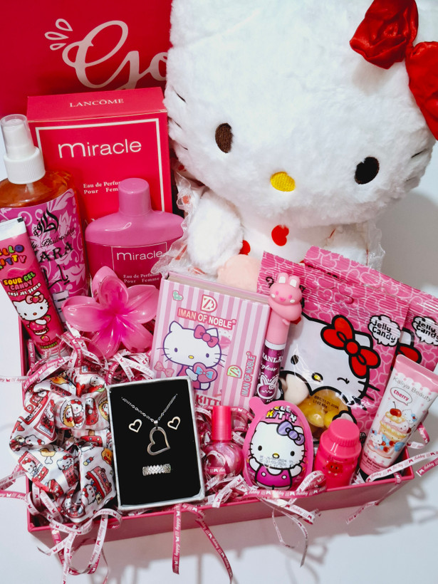 غول باکس کادویی دخترونه با تم کیتی Hello kitty هدیه شیک دخترانه