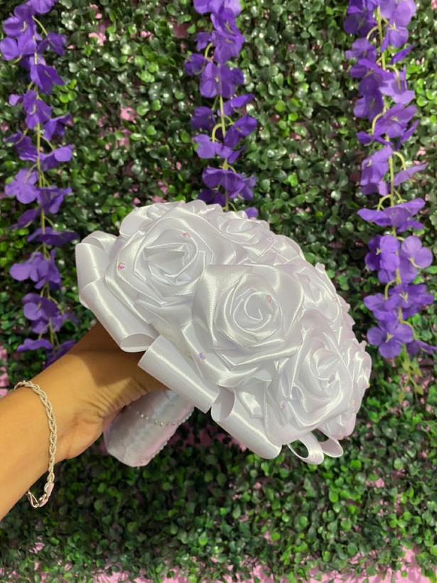 دسته گل رز روبانی عروس دسته گل شیک گل نامزدی گل عروسی
