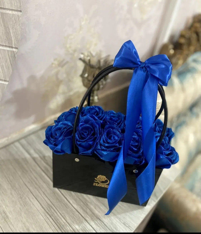باکس گل رز روبانی مصنوعی گل خواستگاری فلاور باکس باکس گل عیادت باکس گل شیک