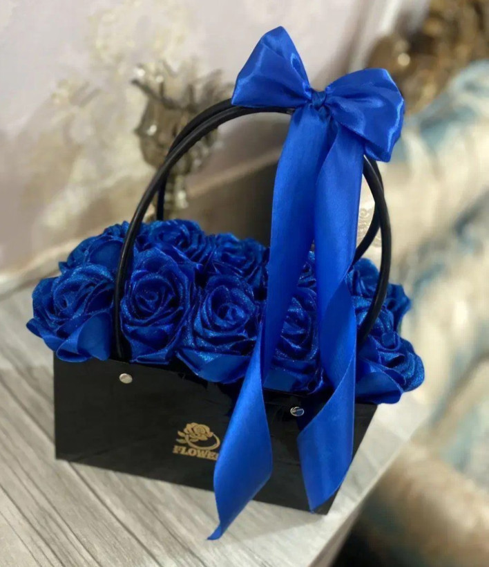 باکس گل رز روبانی مصنوعی گل خواستگاری فلاور باکس باکس گل عیادت باکس گل شیک