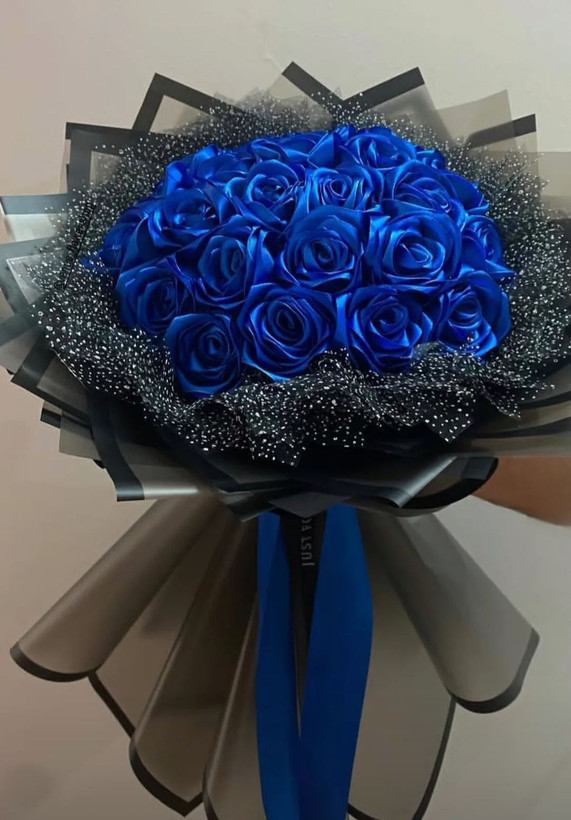 دسته گل رز روبانی مصنوعی ۱۸شاخه دسته گل خواستگاری دسته گل شیک