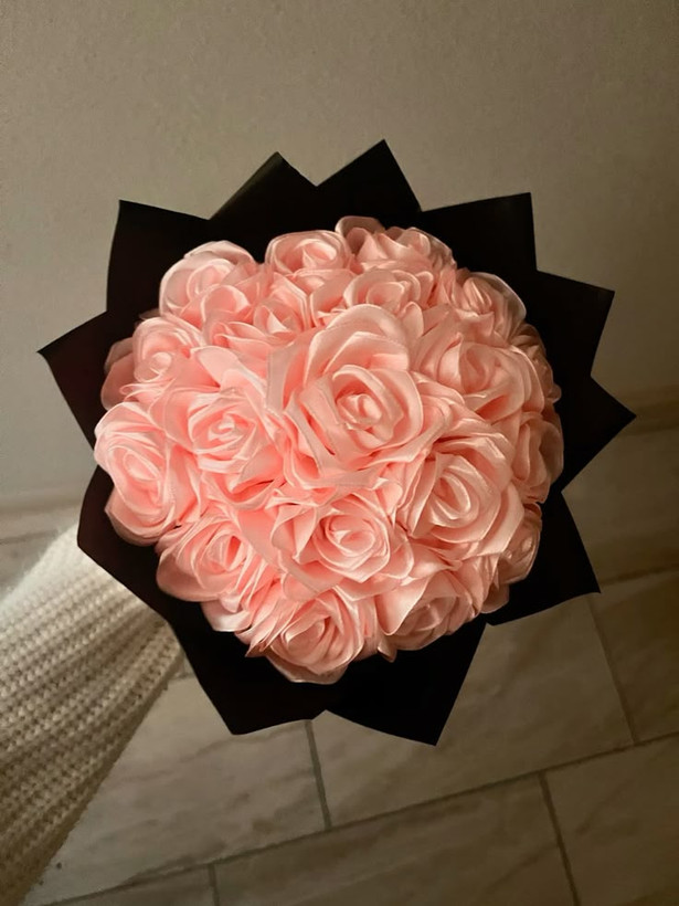دسته گل رز روبانی ۲۰شاخه دسته گل رز مصنوعی دسته گل ولنتاین گل خواستگاری