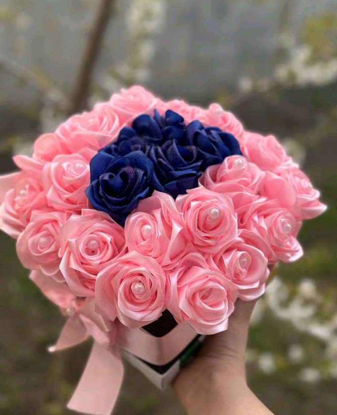 باکس گل رز روبانی باکس فلاور باکس باکس گل عیادت گل خواستگاری