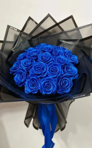 دسته گل رز روبانی مصنوعی ۱۰شاخه دسته گل ولنتاین گل خواستگاری