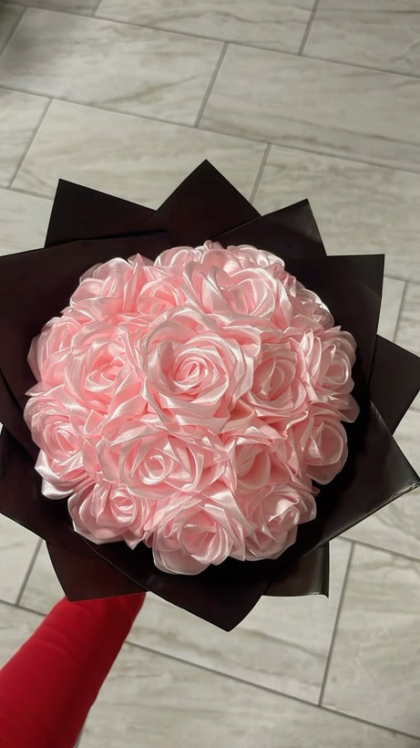 دسته گل رز روبانی ۲۰شاخه دسته گل رز مصنوعی دسته گل ولنتاین گل خواستگاری