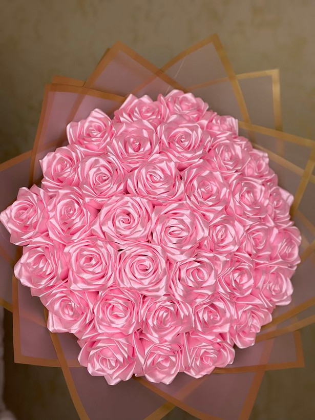 دسته گل رز مصنوعی ۱۸شاخه دسته گل رز روبانی گل ولنتاین