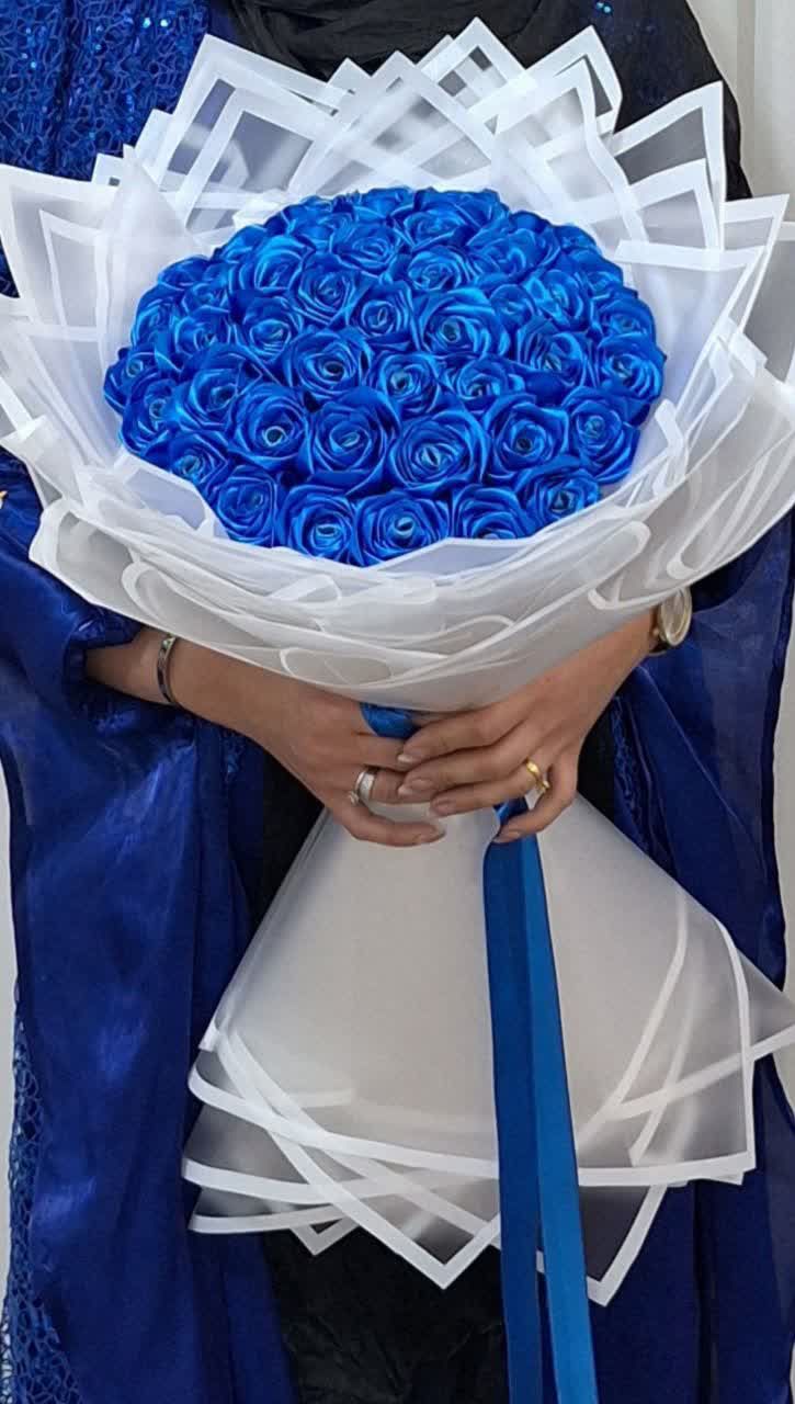 دسته گل رز روبانی ۲۰شاخه دسته گل رز مصنوعی دسته گل ولنتاین گل خواستگاری